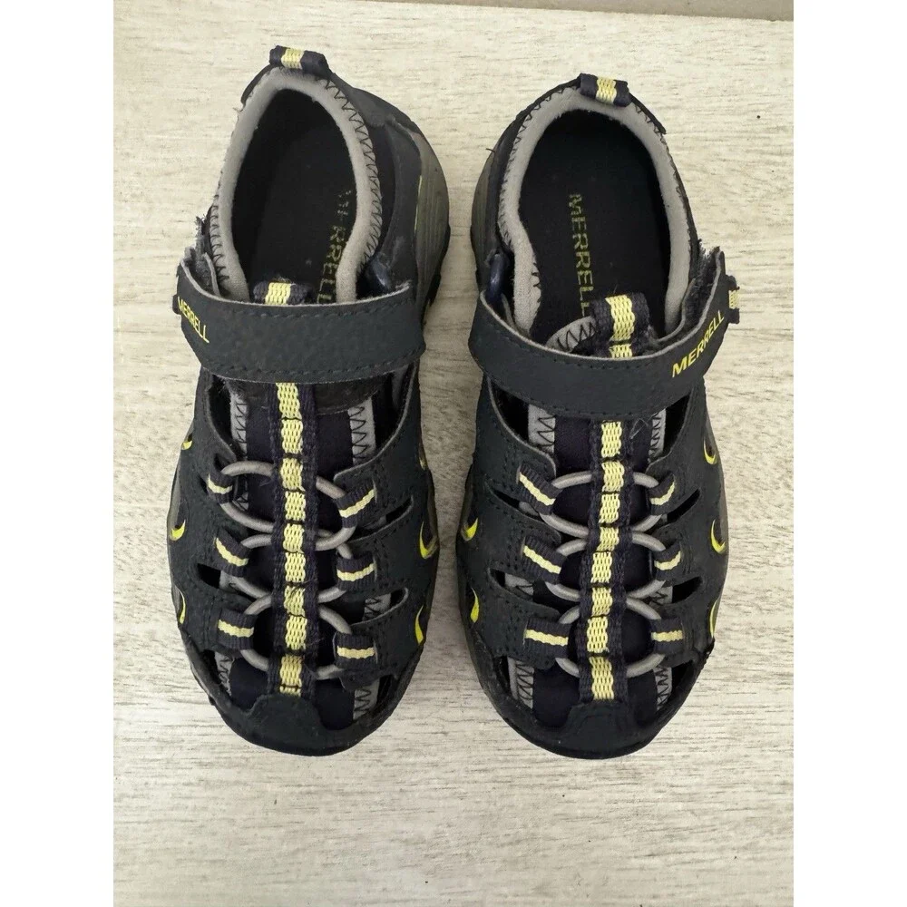Merrell Kids Hydro Water Sandals Navy/Lime Green Size 11 M Outdoor Hiking Shoes